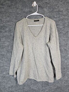 Philosophy Dane Lewis Sweater Womens XL Gray 100% Cashmere V Neck Knit Pilling